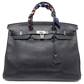 Birkin 40 SCHWARZES TAURILLON CLEMENCE LEDER PALLADIUMSTAHL - Hermès