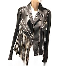 BDBA Lederjacke Schwarz mit goldenen Fransen