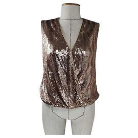 Halston Heritage Pailletten Top Golden