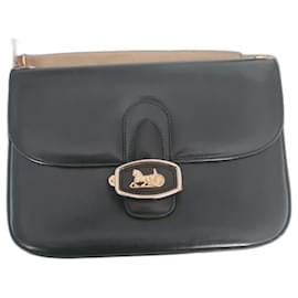 Celine 1980 borsa a tracolla nera "Caleche" - Céline