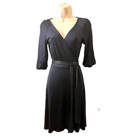 Diane Von Furstenberg Vestido cruzado azul marino Andrina vintage de DvF
