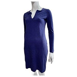Diane Von Furstenberg DvF Reina US Vestido largo de punto de viscosa negro y morado