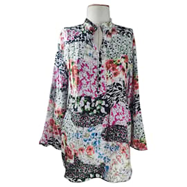 Blusa Peter Hahn floreale in misto seta e cotone