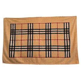 Drap éponge Burberry Check en coton noir beige