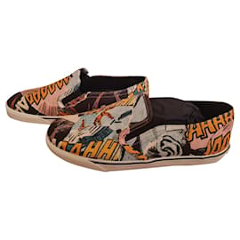 Scarpe slip-on Céline multicolore in tessuto taglia 39