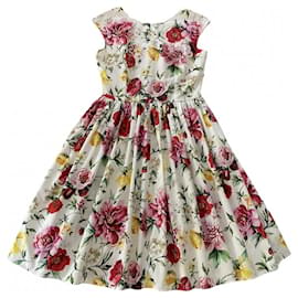 Dolce & Gabbana Midilänge Kleid aus Baumwolle mit Blumenprint