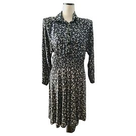 Valentino Seidenkleid Tie Dye Beige Grau Schwarz