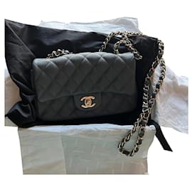 Chanel Mini Timeless Borsa in pelle granulata blu