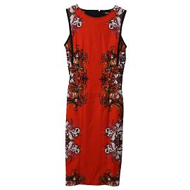 Vestido tubo estampado de Roberto Cavalli en viscosa multicolor