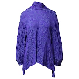 Chloé Blusa con lazo de jacquard con flores arrugadas de Chloe en viscosa morada