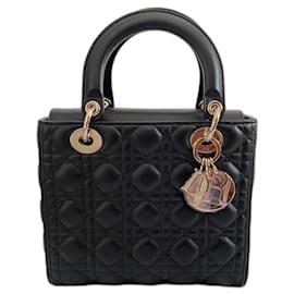 Borsa Lady Dior Dior in pelle d'agnello nera