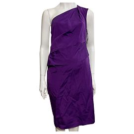 Einschultriges Kleid aus Seidenmischung von Escada in Lila