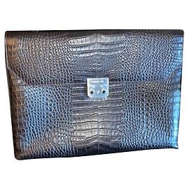 Portadocumenti Cerruti 1881 in pelle marrone coccodrillo