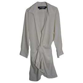 Vestido Jacquemus La Robe Bahia em linho de algodão branco