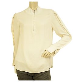 3.1 Phillip Lim 3.1 Camicetta a maniche lunghe con cerniera in seta avorio Phillip Lim taglia 4