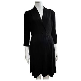 Ghost London Vestido cruzado negro de viscosa, Tamaño generoso