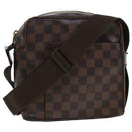 LOUIS VUITTON Damier Ebene Olaf PM Schultertasche N41442 LV Auth bs5247