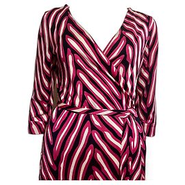 Diane Von Furstenberg DvF New Julian - Robe portefeuille en soie à imprimé tourbillonnant