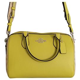 Coach Handtasche aus Canvas und genarbtem Leder Khaki Beige Grün