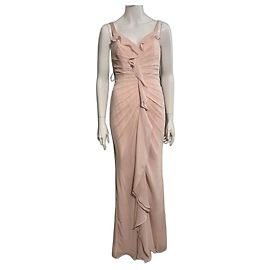 Vera Wang Drapiertes und gerüschtes Ballkleid aus Chiffon in Blush
