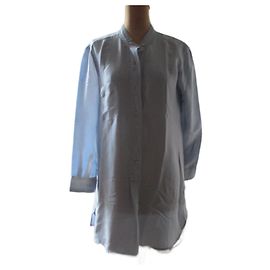 Isabel Marant Abito da camicia, porcellana di seta blu, taille 1.