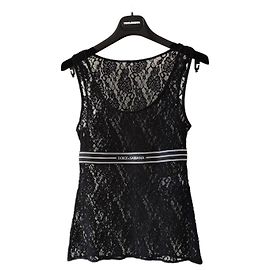Dolce & Gabbana TOP DE JERSEY FLOCK CON LOGOTIPO DG DOLCE&GABBANA