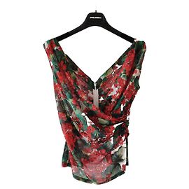 Dolce & Gabbana DOLCE&GABBANA TOP DE CHIFÓN CHARMEUSE DRAPEADO