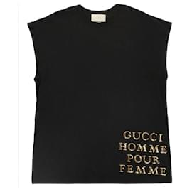 NWT Gucci Oversized Homme Pour Femme Lentejuelas Camiseta Negro