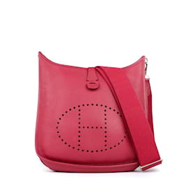 HERMÈS - Borsa a spalla Evelyne 29 III in vitello Clemence color granata