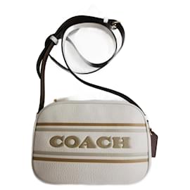 Borsa a tracolla Coach in pelle bianca ecru