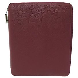Hermès NUOVA CUSTODIA IPAD HERMES E-ZIP COVER IN PELLE BORDEAUX EPSOM NUOVA COVER