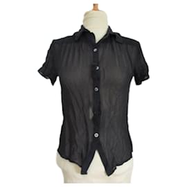 Eric Bompard Camicia, Seta nera,Taille S;