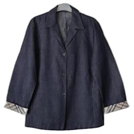 Giacca in denim Burberry blu in cotone