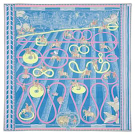 Ermete : quadrato a righe "Passate e serpentine" 90X90 cm - Hermès
