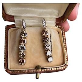 Autre Marque Ohrringe mit bunten Diamanten 14k Gold