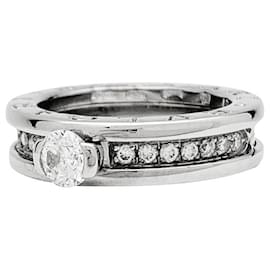Bulgari-Ring, 'B.Zero1', Weißgold und zentraler Diamant