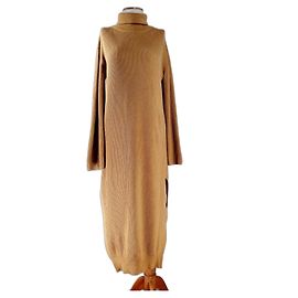 Vestido Nanushka de mezcla de cachemira y lana beige