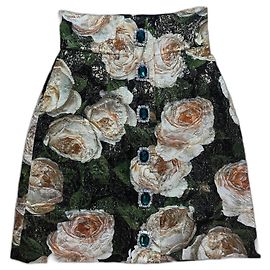 Falda Dolce & Gabbana Jacquard con Estampado Floral Allover