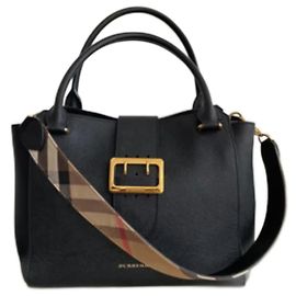Borsa tote Buckle Burberry in pelle nera