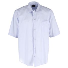 Camicia a maniche corte Balenciaga in poliestere bianco bluastro