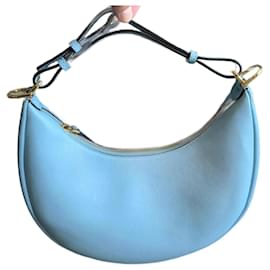 Sac hobo Fendi Fendigraphy en cuir bleu clair