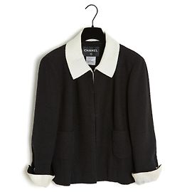 Chanel 09P SCHWARZ WEISS LEINEN SEIDE EN40