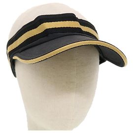 GUCCI GG Canvas Sherry Line Sun Visor S Negro Dorado 139315 Autenticación4449