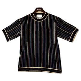 Gucci Wollpullover mit Lurex-Einsätzen schwarz