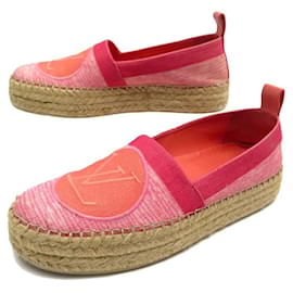 LOUIS VUITTON SCARPE BLU DEL PUNTO 38 SCARPE IN TELA ESPADRILLAS IN TELA ROSA