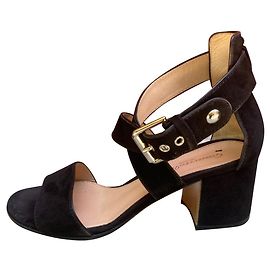 Sandali Gianvito Rossi Portofino in camoscio nero