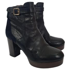 Botines Filippa K de cuero y ante negro