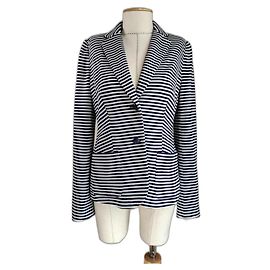 Blazer Ralph Lauren azul marino con rayas blancas