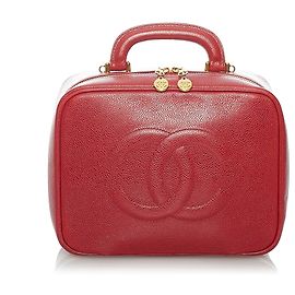 Chanel Red CC Lunch Box Vanity Case