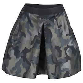 Pinko Camou Plissee-Minirock aus olivgrünem Polyester